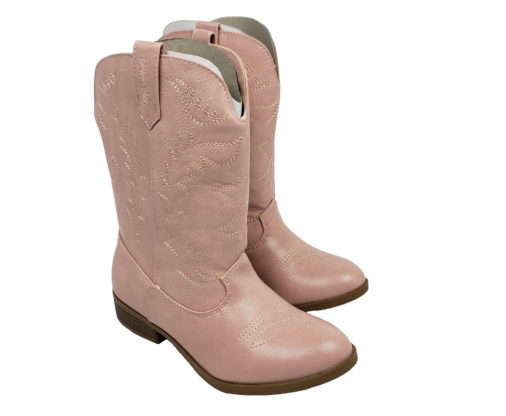 Dream Pairs Toddler Girls Size 13 Pink Pull On Western Cowboy Riding Boots